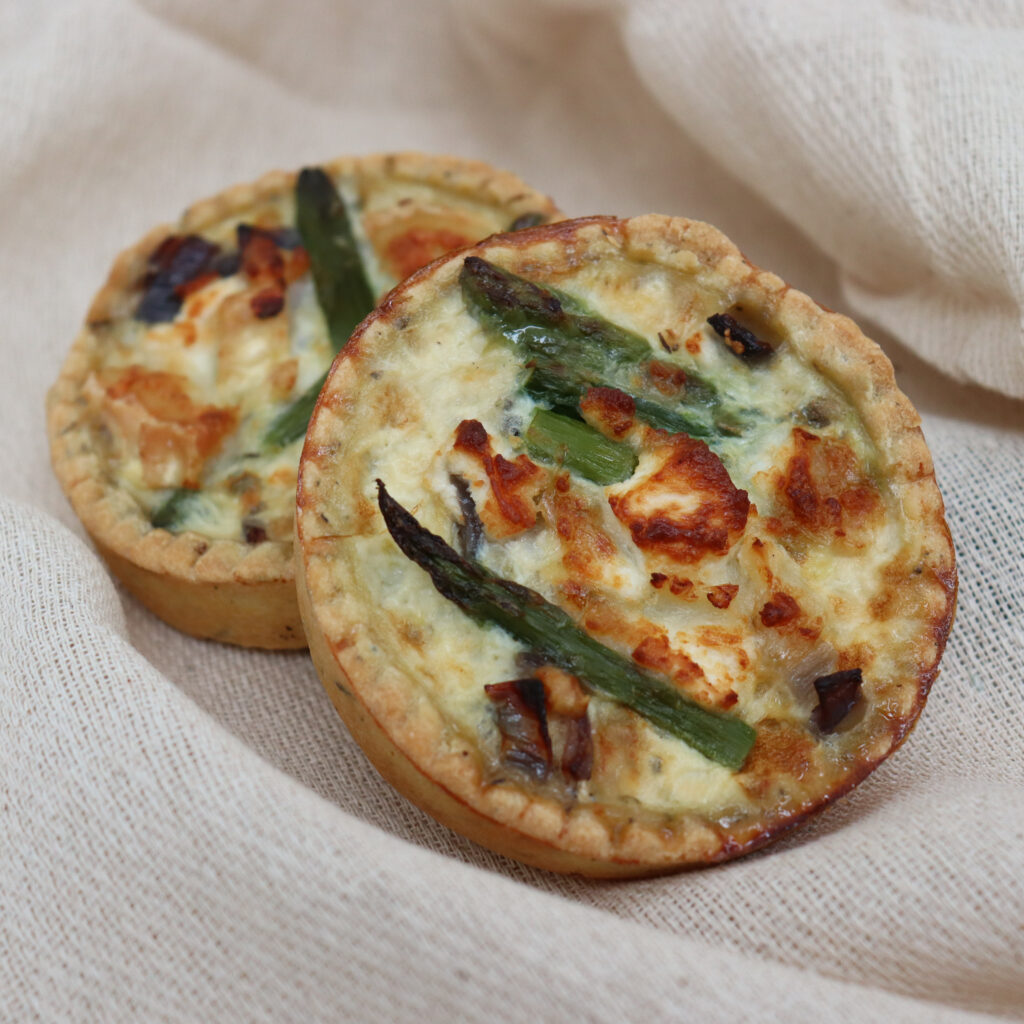 Asparagus, Red Onion & Goats Cheese Quiche 4" (pack of 2) Coburn & Baker
