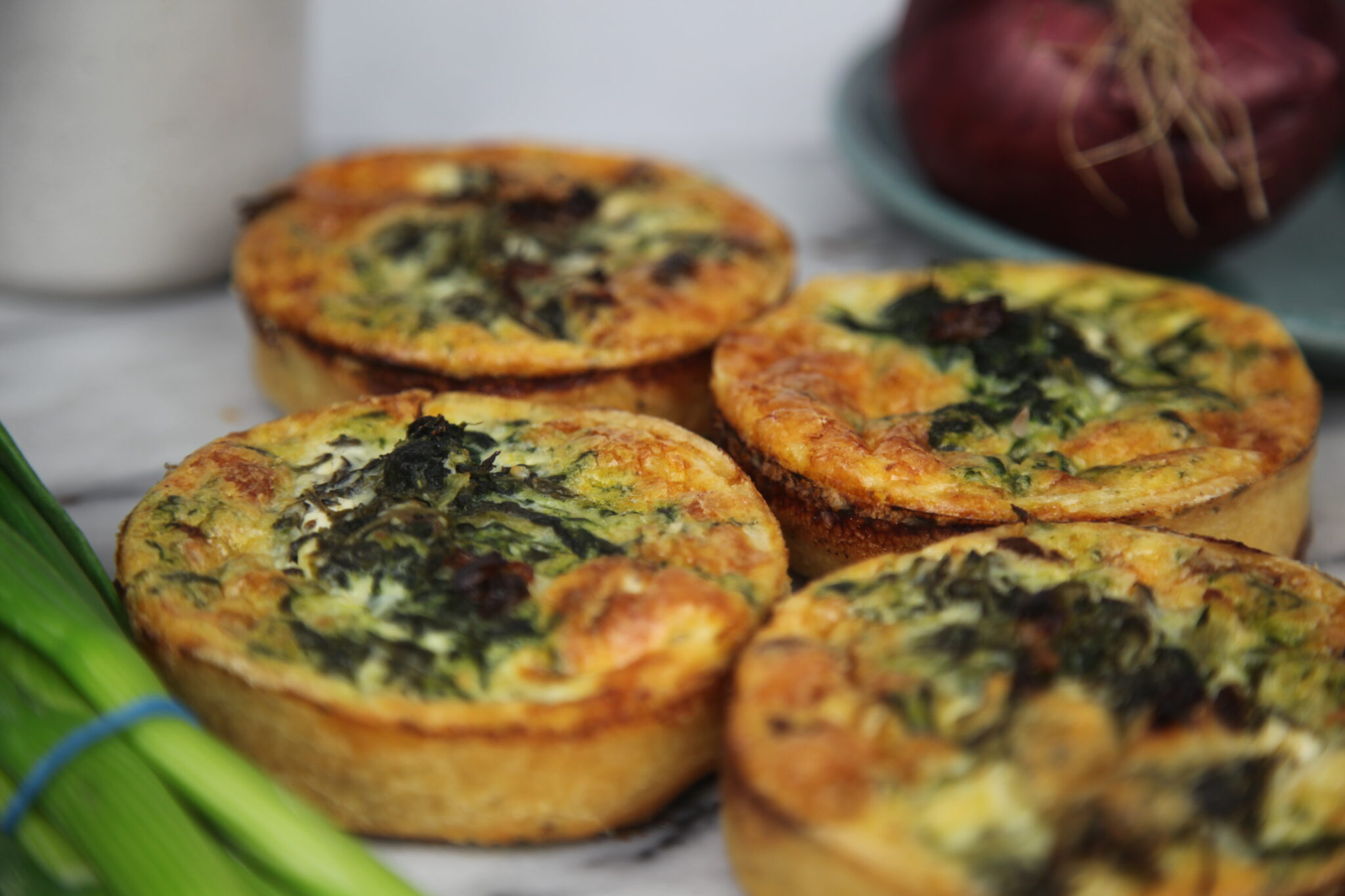 Spinach, Feta & SunDried Tomato 4" Quiche (Pack of 2) Coburn & Baker